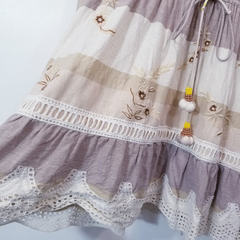Anthropologie Hemant & Nandita Shimmer Embroidery Bohemian Dress - Picture 9 of 14